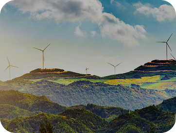 sunny landscape with windmills 1