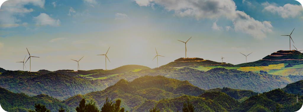 sunny landscape with windmills 1